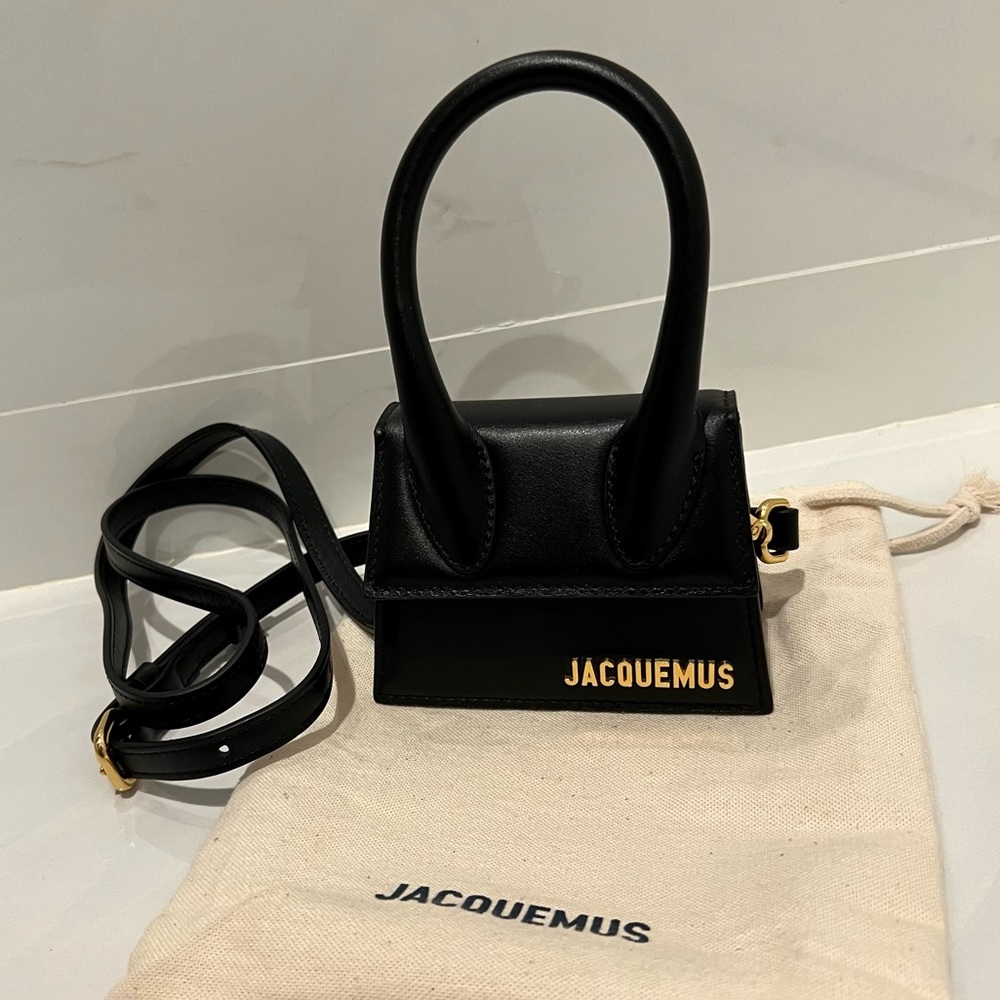 New! 🌟 Jacquemus Le Chiquito Signature leather mini black handbag
